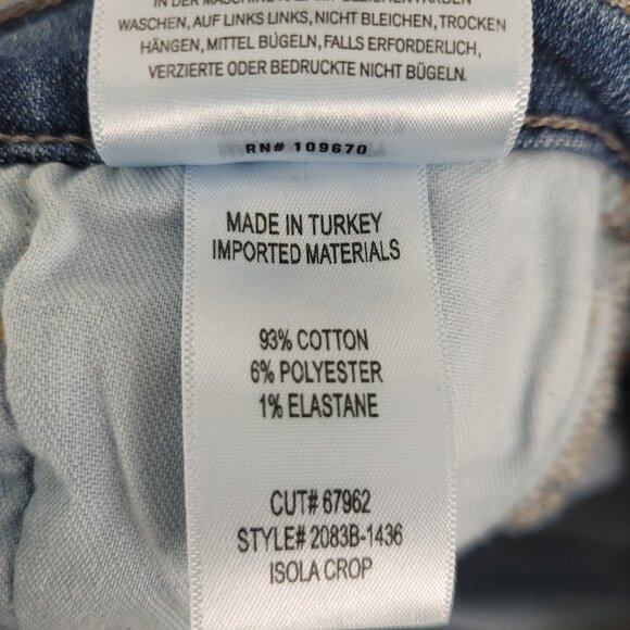 Citizens Of Humanity Isola Straight Crop Jeans Stretch Raw Hem Blue Size 29 - Picture 15 of 16